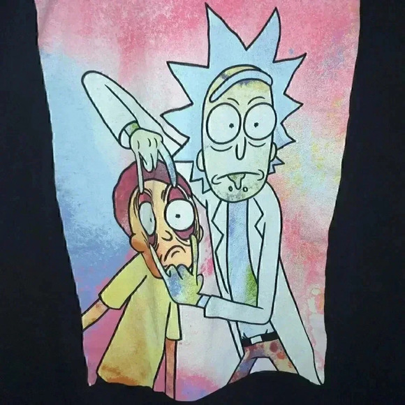 Rick and Morty Adult Swim Men's Black Graphic T-Shirt Size Large - Picture 3 of 5